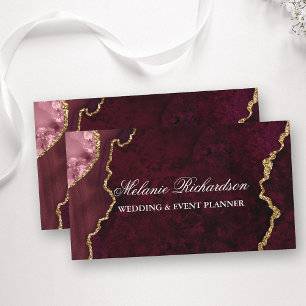 Tarjeta De Visita Geode elegante Rosa de oro Agate de Mármol