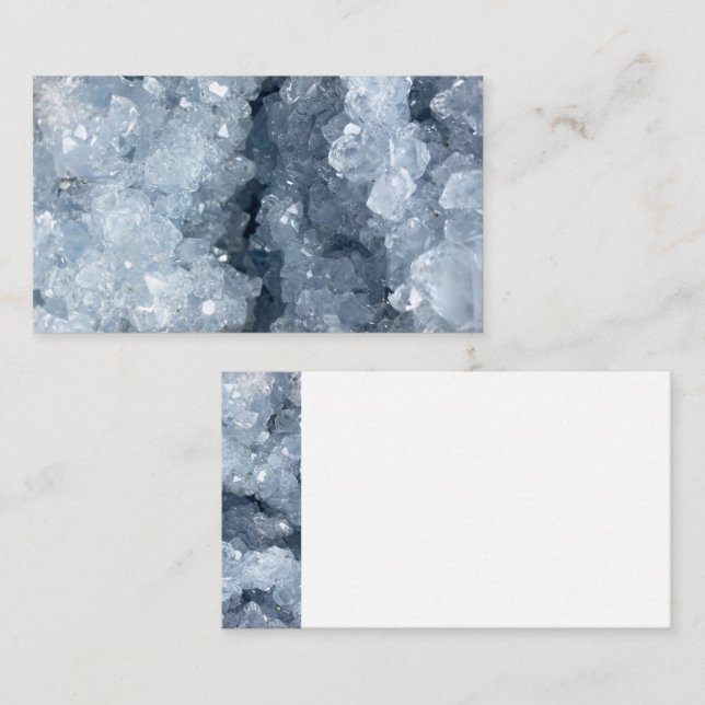 Tarjeta De Visita Geode moderno de moda azul celestial de cristal ag (Anverso / Reverso)