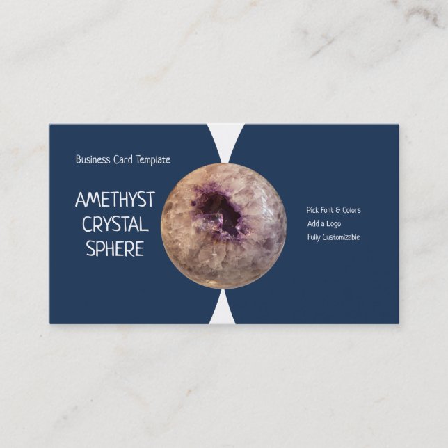 Tarjeta De Visita Geode Sphere Amethyst Crystal (Anverso)