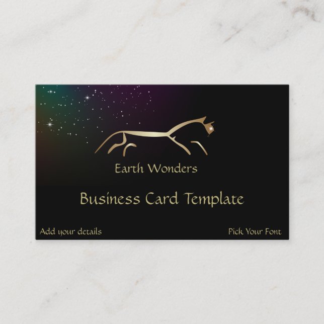 Tarjeta De Visita Geoglyph Uffington White Horse Gold (Anverso)