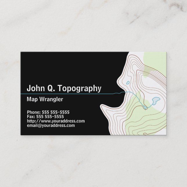 Tarjeta De Visita Geólogo, Cartografo Topográfico Mapa personal (Anverso)