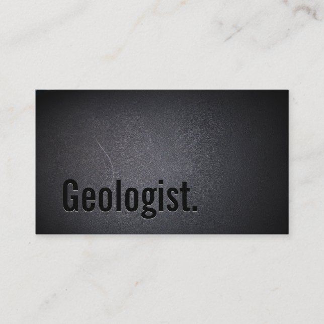 Tarjeta De Visita Geólogo Minimalista negro profesional  (Anverso)