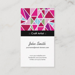 Tarjeta De Visita Geometría abstracta de arte de artesanía rosa