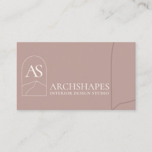 Tarjeta De Visita Geometría de Arquitectura Rosa Diseño de Interiore