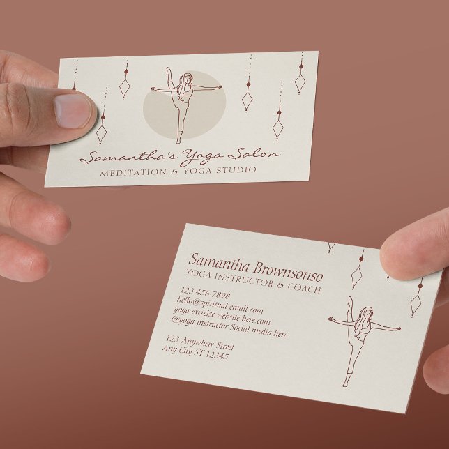 Tarjeta De Visita Geometría de marfil secreto Pose Yoga Pilates Espi (Ivory Secret Geometry Pose Yoga Pilates Spiritual Business Card
)