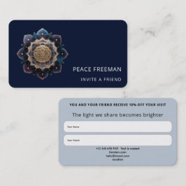 Tarjeta De Visita Geometría de Starseed | Diseño de Mandala