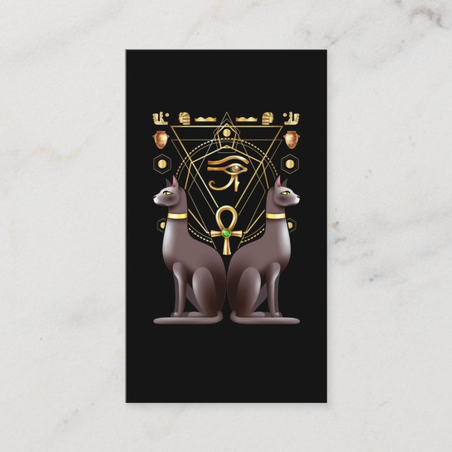 Tarjeta De Visita Geometría sagrada del gato egipcio Horus Eye Ankh (Anverso)