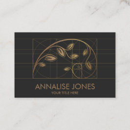 Tarjeta De Visita Geometría sagrada - Rama espiral dorada