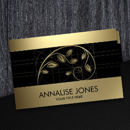 Tarjeta De Visita Geometría sagrada - Rama espiral dorada