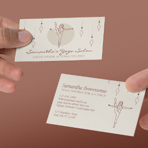 Tarjeta De Visita Geometría Secreta Marfil Postura Yoga Pilates Espi