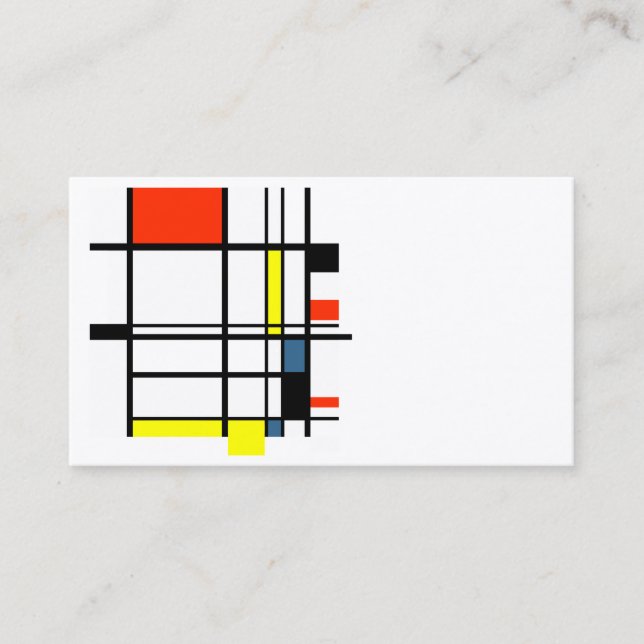 Tarjeta De Visita Geometric a la Mondrian Business Card (Anverso)