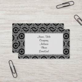 Tarjeta De Visita Geometric Black White Modern 4Jay
