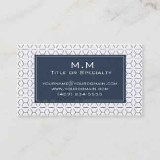 Tarjeta De Visita Geometric blue and white light