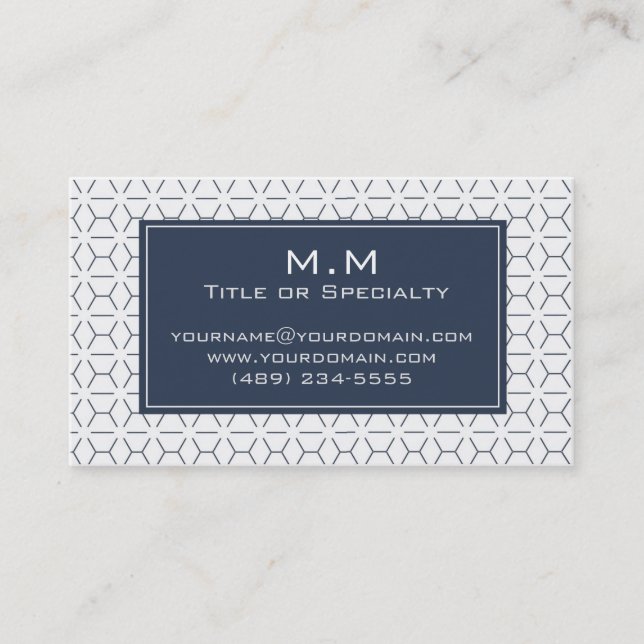 Tarjeta De Visita Geometric blue and white light (Anverso)