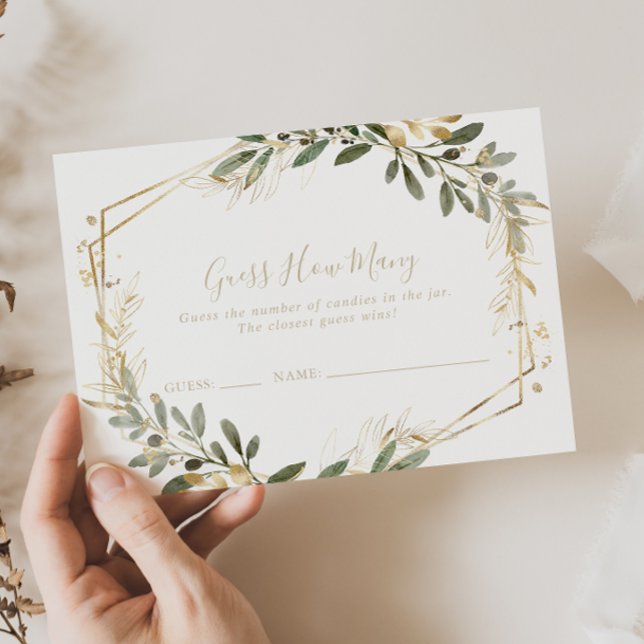 Tarjeta De Visita Geometric Gold Greenerenery Adivina Cuántas Tarjet (Subido por el creador)