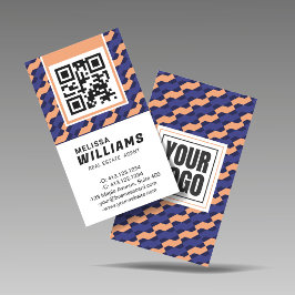 Tarjeta De Visita Geometric Interlocking Pattern Vertical 