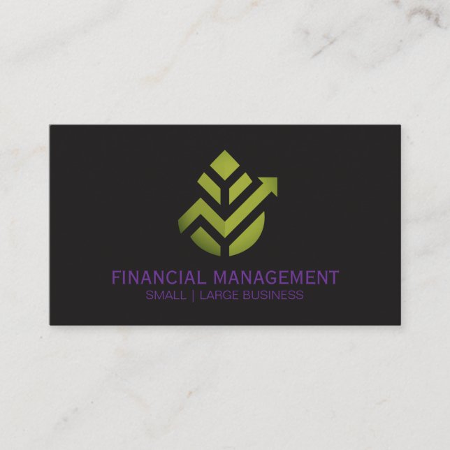 Tarjeta De Visita Geometric Leaf Finance Logo (Anverso)