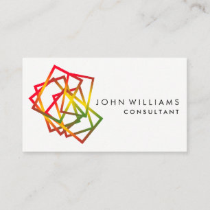 Tarjeta De Visita Geometric Modern Square Art Rainbow Profesional