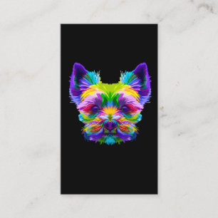 Tarjeta De Visita Geometric Yorkshire Terrier Yorkie Art Animal Love