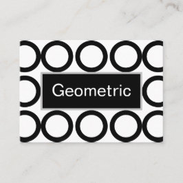 Tarjeta De Visita Geométrica del círculo blanco y negro