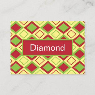 Tarjeta De Visita Geométrica del diamante verde rojo