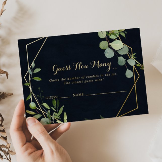 Tarjeta De Visita Geométrica Gold Blue Green Adivina cuántas cartas  (Subido por el creador)