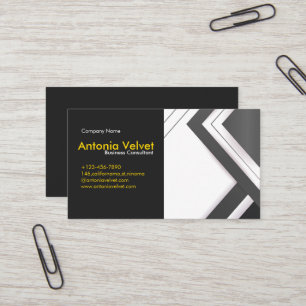 Tarjeta De Visita Geométrica minimalista en blanco y negro
