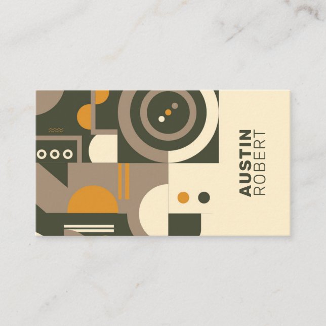 Tarjeta de visita geométrica retro-terrestre moder (Anverso)