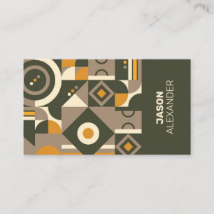 Tarjeta de visita geométrica retro-terrestre moder