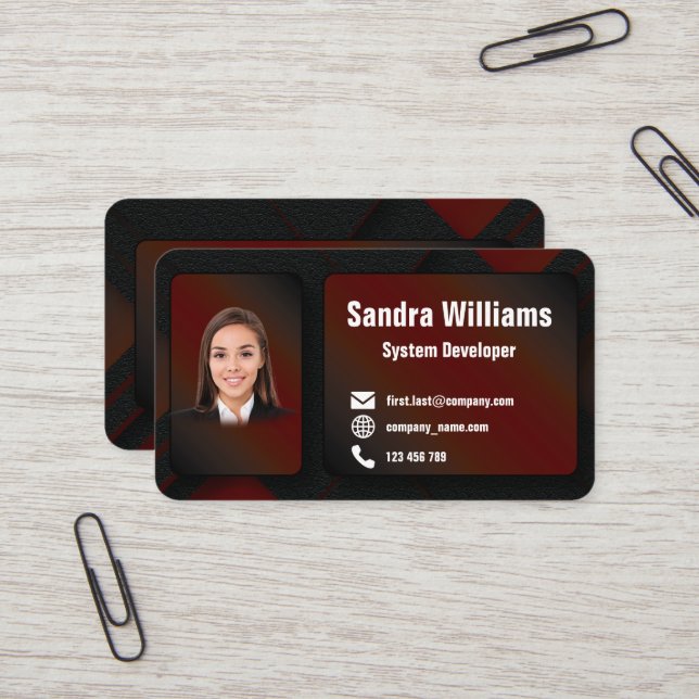 Tarjeta de visita geométrica única 4 (Anverso/Reverso In Situ)