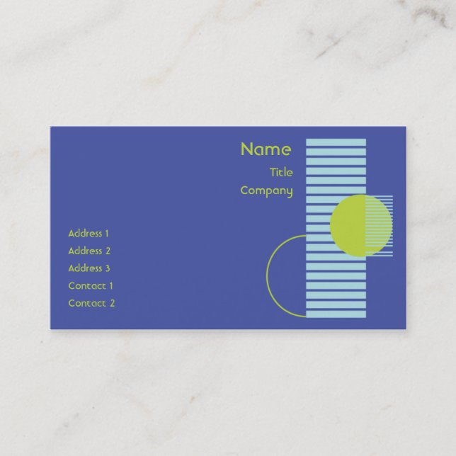Tarjeta De Visita Geométrico azul - negocio (Anverso)