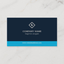 Tarjeta De Visita Geométrico Azul Y Blanco