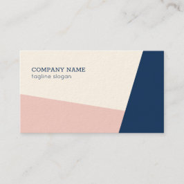 Tarjeta De Visita Geométrico Azul Y Rosa