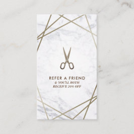 Tarjeta De Visita Geométrico BrownScissors Referencias de Cabello de