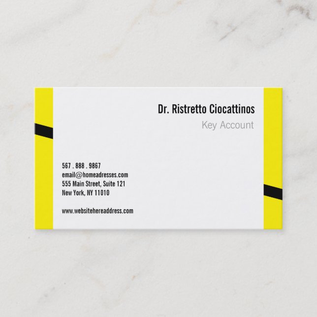 Tarjeta De Visita Geométrico con amarillo (Anverso)