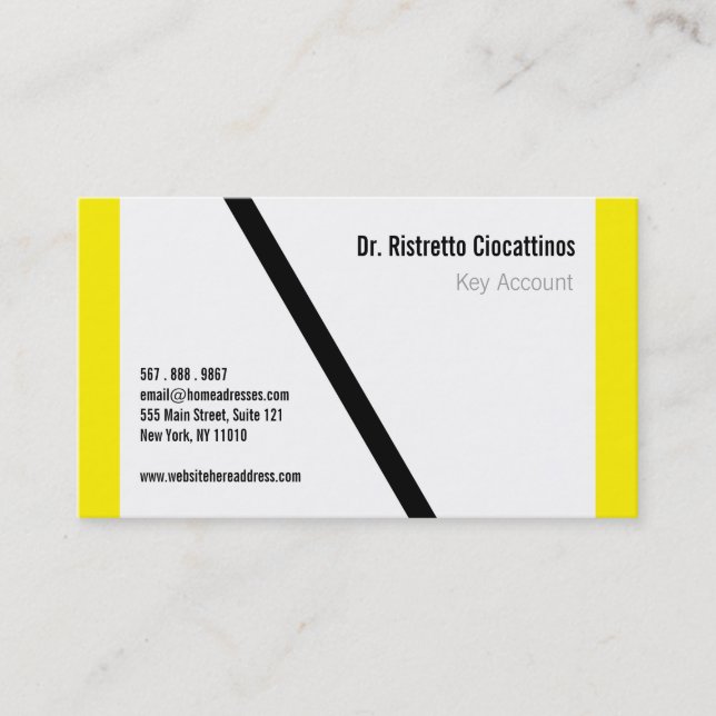 Tarjeta De Visita Geométrico con amarillo (Anverso)