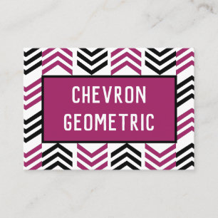 Tarjeta De Visita Geométrico de chevron negro púrpura