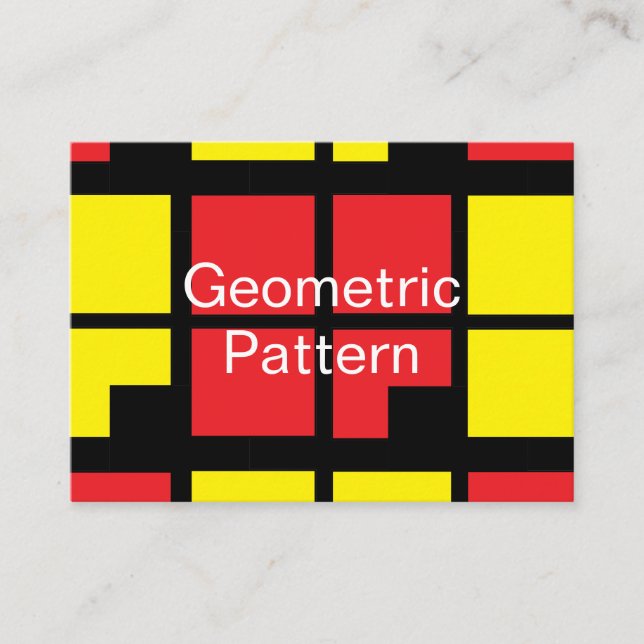 Tarjeta De Visita Geométrico de cuadrados amarillos rojos (Anverso)