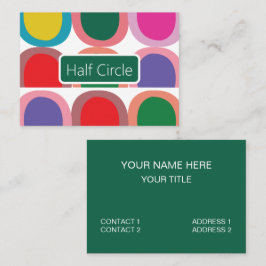 Tarjeta De Visita Geométrico de Medio Círculo Colorido