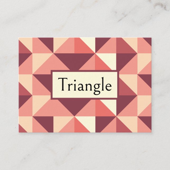 Tarjeta De Visita Geométrico de triángulo rosa púrpura rosa (Anverso)