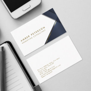 Tarjeta De Visita Geométrico elegante   Profesional de la línea de o