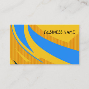 Tarjeta De Visita Geométrico moderno amarillo amarillo azul retro