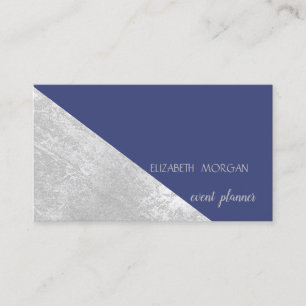 Tarjeta De Visita Geométrico Moderno Clásico,Gris Abstracto, Azul