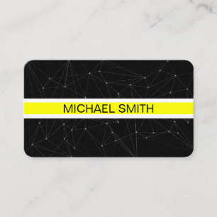 Tarjeta De Visita Geométrico moderno elegante amarillo negro