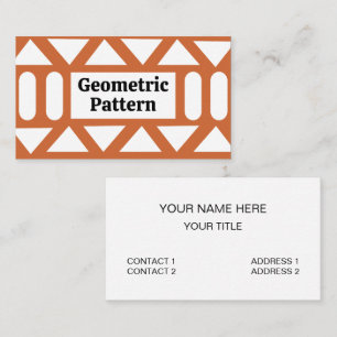Tarjeta De Visita Geométrico moderno y blanco naranja