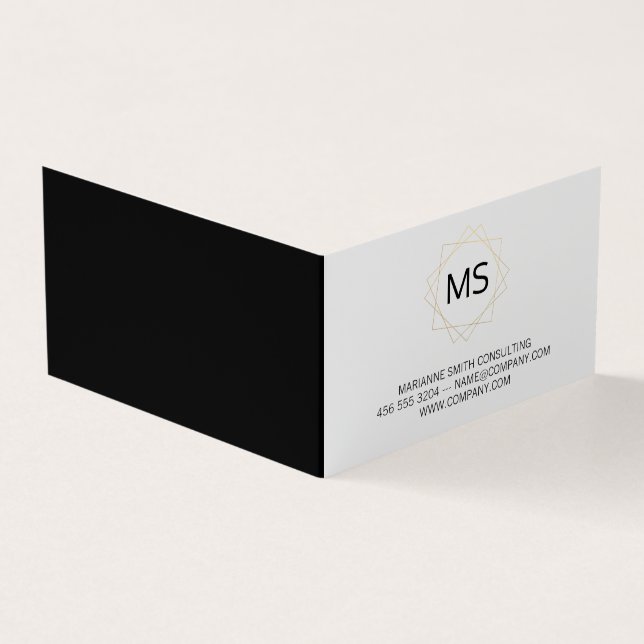 Tarjeta De Visita Geométrico / Monograma / simple (Exterior)