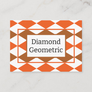 Tarjeta De Visita Geométrico Naranja Verde Diamante Geométrico