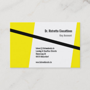 Tarjeta De Visita Geométrico, negro y amarillo