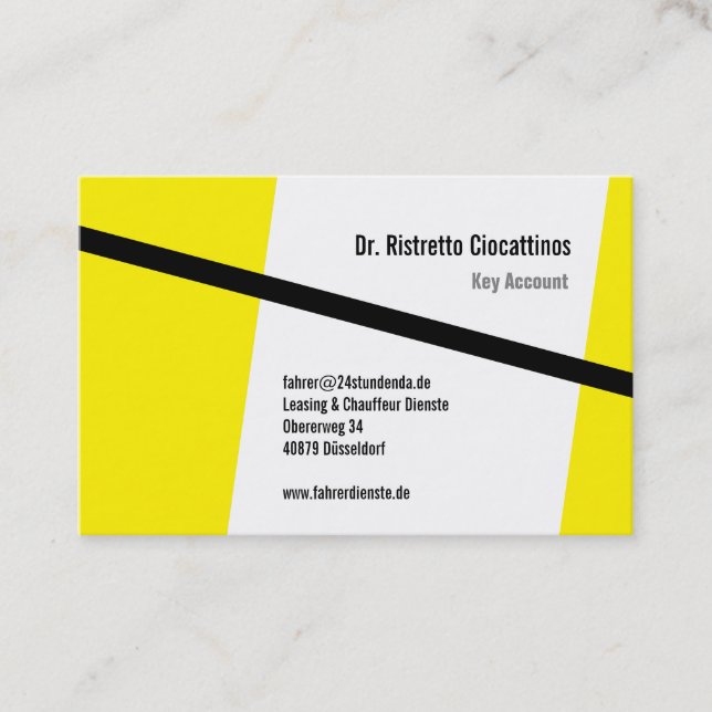 Tarjeta De Visita Geométrico, negro y amarillo (Anverso)