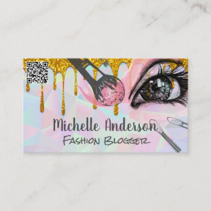 Tarjeta De Visita Geométrico   Perforación del Purpurina de las broc